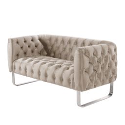 Grosvenor Two Seat Sofa - Taupe - Brushed Silver - thumbnail 3