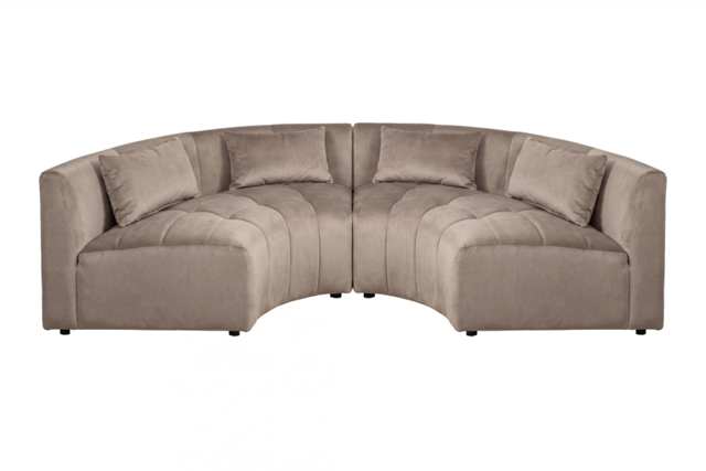 Essen 2 x Curved Corner Sofa Taupe - image 1