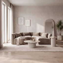 Essen 2 x Curved Corner Sofa Taupe - thumbnail 2