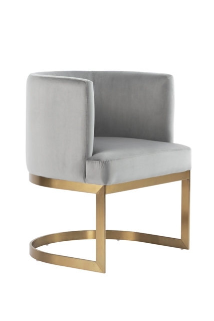 Lasco Dining Chair Dove Grey - Brushed Brass Base - image 1
