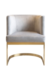 Lasco Dining Chair Dove Grey - Brushed Brass Base - thumbnail 4
