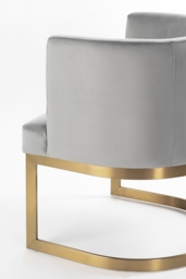 Lasco Dining Chair Dove Grey - Brushed Brass Base - thumbnail 5