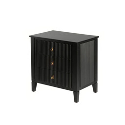 Heidi Black Bedside Table Brass/Silver - thumbnail 9