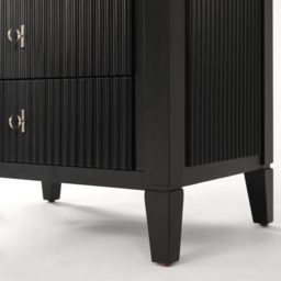 Heidi Black Bedside Table Brass/Silver - thumbnail 7