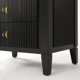 Heidi Black Bedside Table Brass/Silver - thumbnail 8