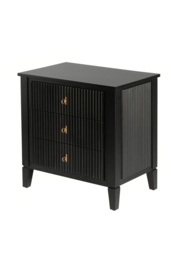 Heidi Black Bedside Table Brass/Silver - thumbnail 1