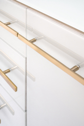 Anastasia White Glass Sideboard with Brass Details - thumbnail 4