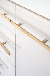 Anastasia White Glass Sideboard with Brass Details - thumbnail 5