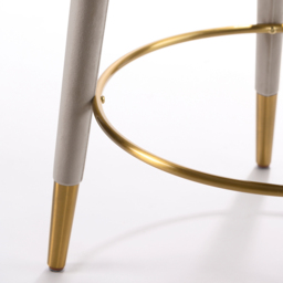 Sophia Counter stool - Taupe - Brass caps - thumbnail 4