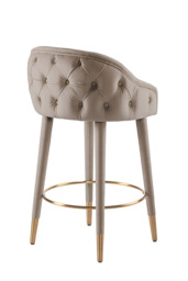 Sophia Counter stool - Taupe - Brass caps - thumbnail 8