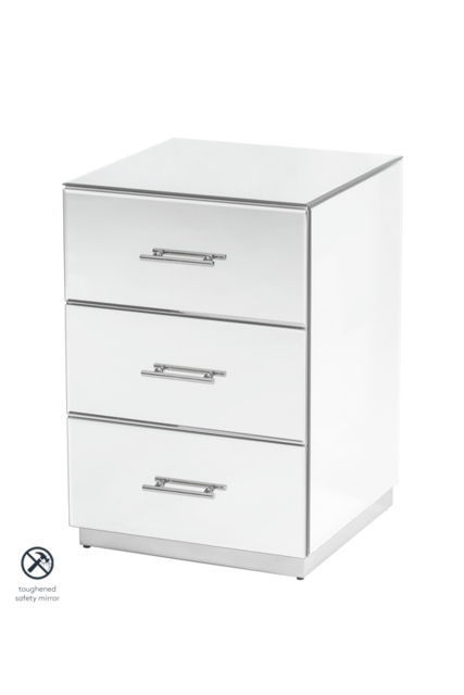 Harper Mirrored Side Table – Silver Details - image 1