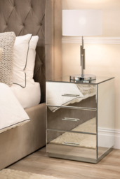 Harper Mirrored Side Table – Silver Details - thumbnail 2