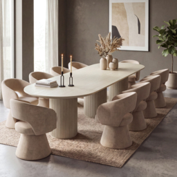 Ophelia Washed Grey  XL Dining Table - thumbnail 4