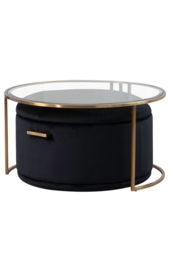 Aria Brass Coffee Table and Storage Ottoman Black - Set - thumbnail 1