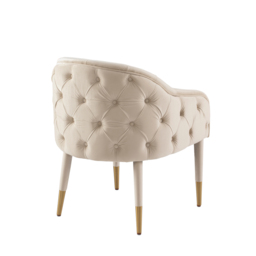 Sophia Dining Chair - Chalk - Brass caps - thumbnail 3