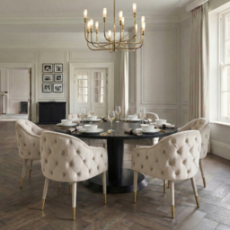 Sophia Dining Chair - Chalk - Brass caps - thumbnail 2