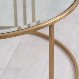 Aria Brass Coffee Table and Storage Ottoman Peacock - Set - thumbnail 6