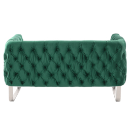 Grosvenor Two Seat Sofa - Bottle Green - Brushed Silver - thumbnail 4