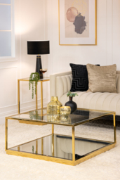 Rippon Brass Square Coffee Table - thumbnail 5