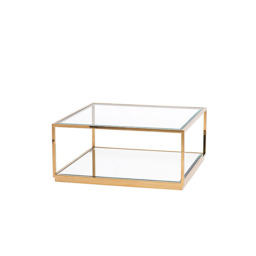 Rippon Brass Square Coffee Table - thumbnail 6