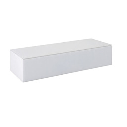 "Inga White Glass Floating Console Table " - thumbnail 5