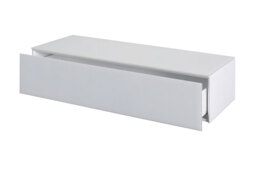 "Inga White Glass Floating Console Table " - thumbnail 3