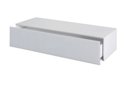 "Inga White Glass Floating Console Table " - thumbnail 7