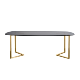 Chevron Brass Dining Table - thumbnail 1