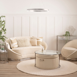 Aria Silver Coffee Table and Storage Ottoman Chalk - Set - thumbnail 2
