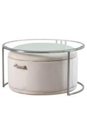 Aria Silver Coffee Table and Storage Ottoman Chalk - Set - thumbnail 1