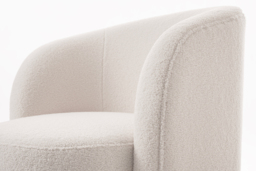 "West End Swivel Dining Chair - Ivory Borg - Black Base " - thumbnail 4