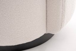 "West End Swivel Dining Chair - Ivory Borg - Black Base " - thumbnail 5