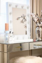 Melissa White Glass Dressing Mirror - thumbnail 6