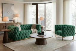 Frankfurt Two Seat Sofa - Bottle Green - thumbnail 4