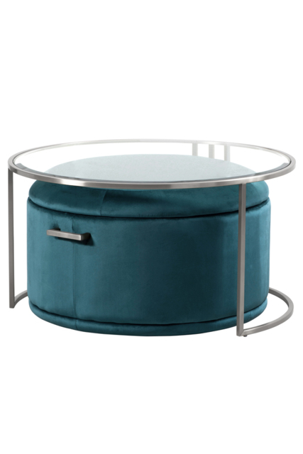 Aria Silver Coffee Table and Storage Ottoman Peacock - Set - image 1