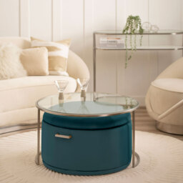 Aria Silver Coffee Table and Storage Ottoman Peacock - Set - thumbnail 2