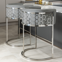 Alveare Counter Stool Silver - Dove Grey - thumbnail 2