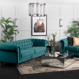 Monty Three Seat Sofa - Peacock - thumbnail 2