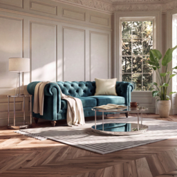Monty Three Seat Sofa - Peacock - thumbnail 2