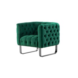 Grosvenor Armchair - Bottle Green - Brushed Silver - thumbnail 6