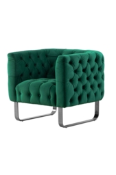 Grosvenor Armchair - Bottle Green - Brushed Silver - thumbnail 1