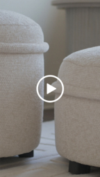 Tubio Footstool Ivory Chenille - thumbnail 4