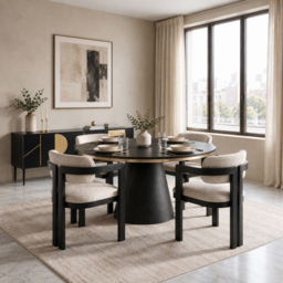 Brewster 4-6  Seat Black Dining Table - thumbnail 2