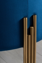 Rubell Large Stool Navy Brass base - thumbnail 3