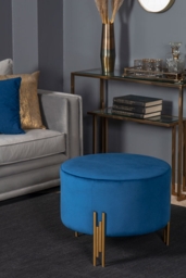 Rubell Large Stool Navy Brass base - thumbnail 2
