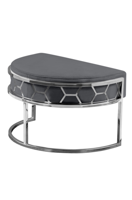 Alveare Footstool Silver - Smoke Grey - image 1