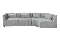 "Essen Right Hand Curved Corner Sofa – Dove Grey "