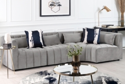 "Essen Right Hand Curved Corner Sofa – Dove Grey " - thumbnail 7