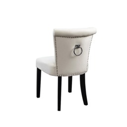 Positano Dining Chair with Back Ring / Black legs- Cream - thumbnail 4