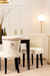 Positano Dining Chair with Back Ring / Black legs- Cream - thumbnail 5